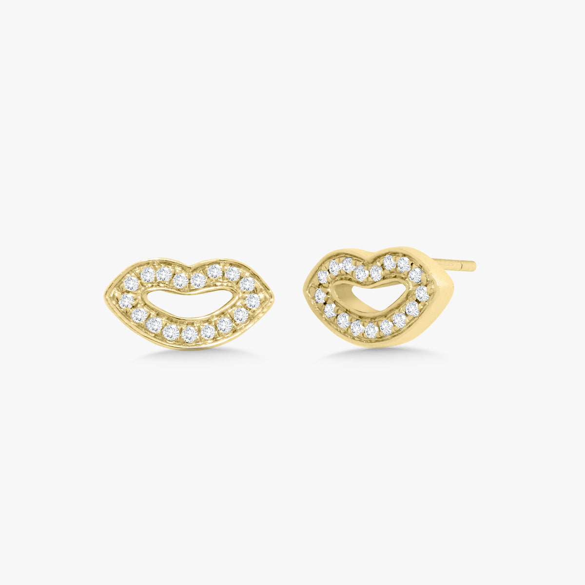 Kiss Kiss Diamond Lips Stud Earrings