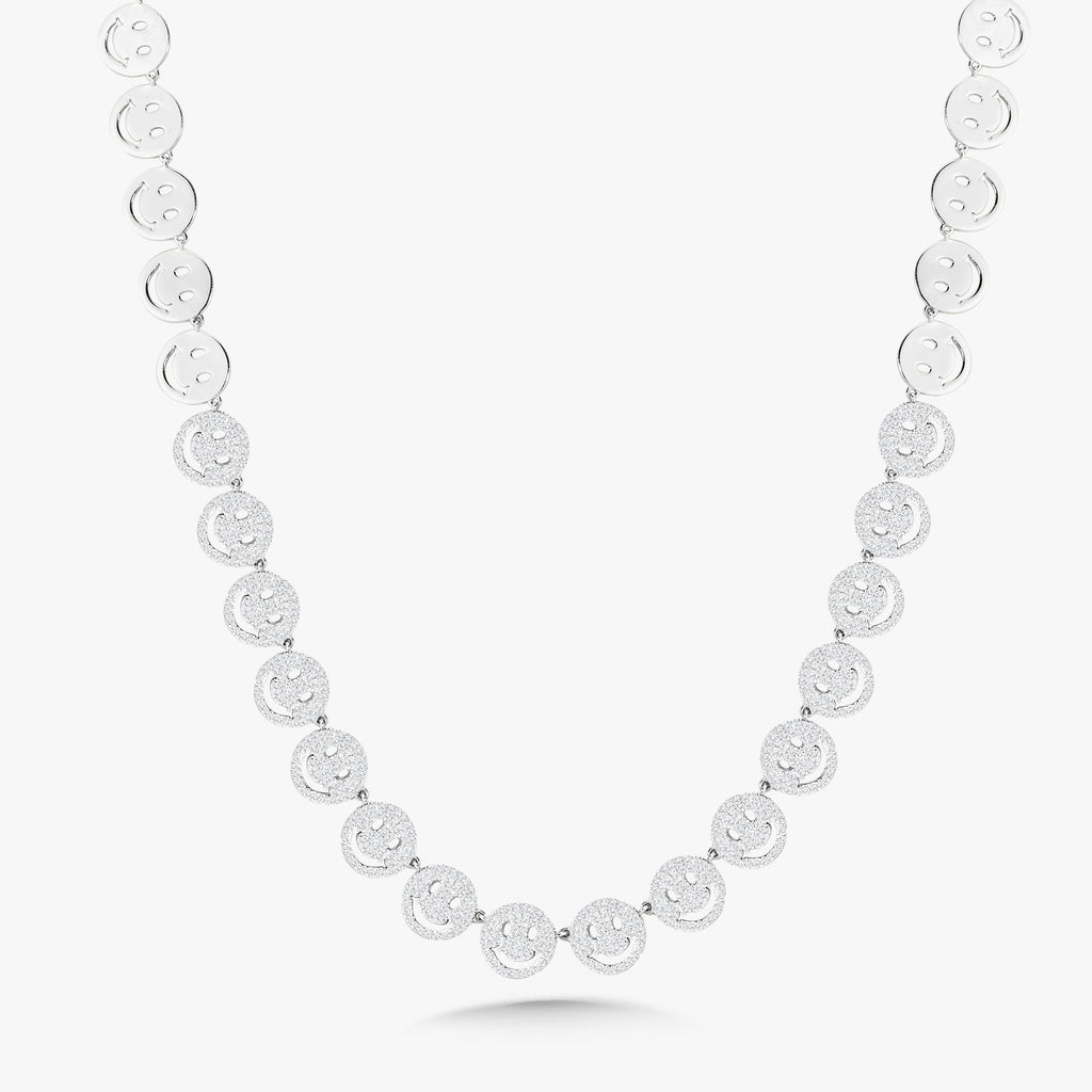 Drew Smiley Pave Diamond Adjustable Choker Necklace 2.77 ctw