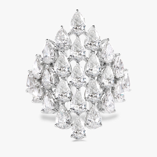 Chandelier Pear Shaped Diamond Ring 4 ctw