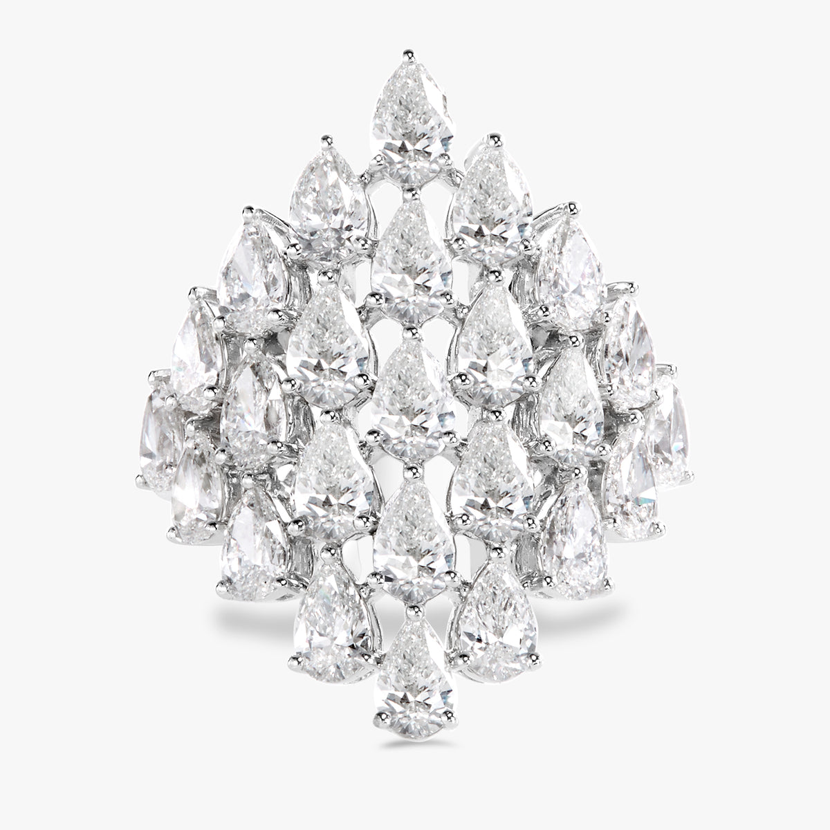 Chandelier Pear Shaped Diamond Ring 4 ctw