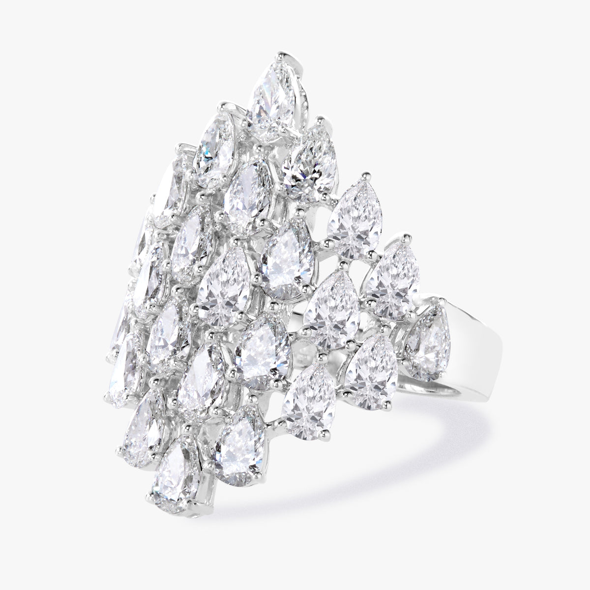 Chandelier Pear Shaped Diamond Ring 4 ctw