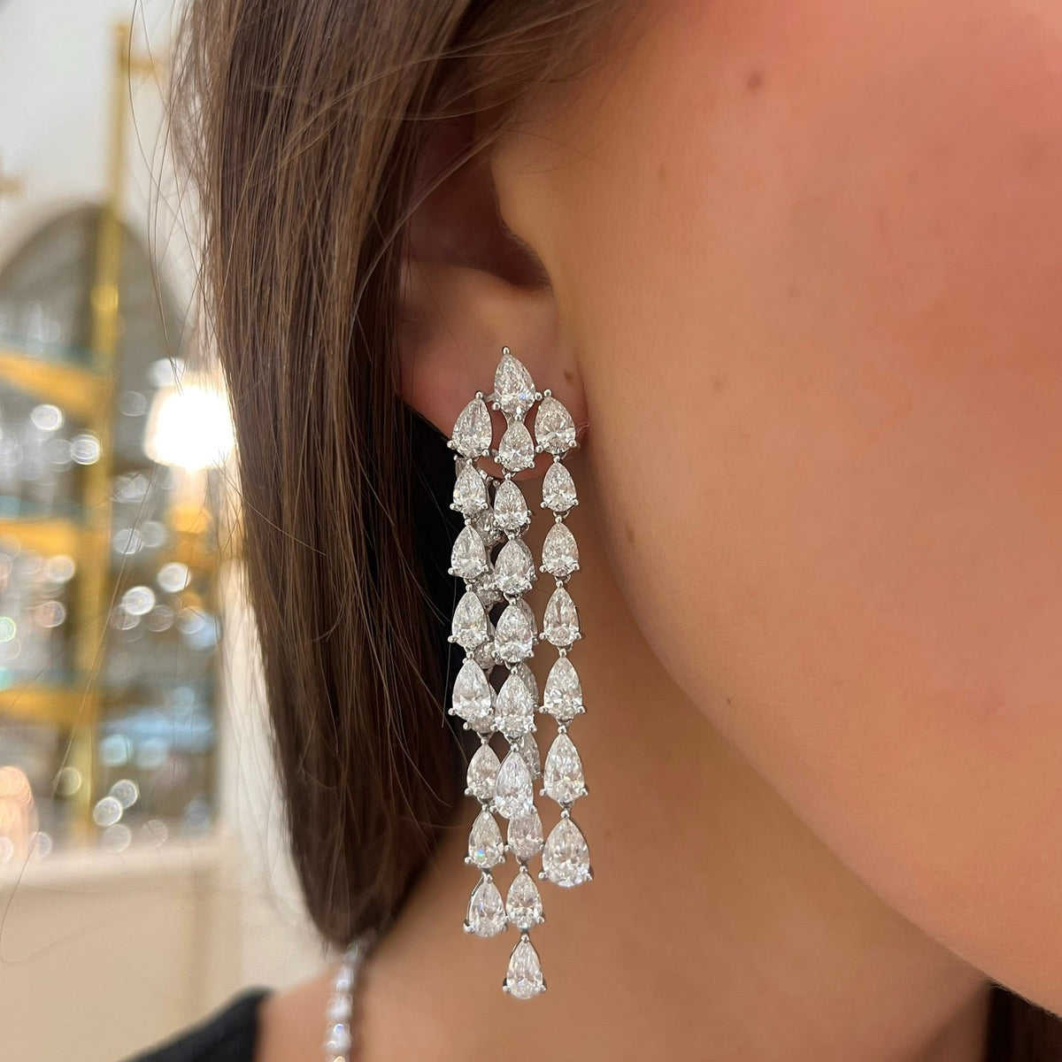 Pear Diamond Dangle Stud Earrings ctw – RWFJ