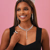 Pear Diamond Dangle Stud Earrings 22.92 ctw,Mayfair Diamond Heart Lariat Necklace 29 ctw,8.03ct Lab Grown Toi et Moi Heart Diamond Ring,Tilted Pear Diamond Tennis Necklace 28 ctw