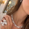 Pear & Oval Diamond Tennis Necklace,Martha May Pave Diamond Bow Cocktail Ring 5 ctw,Duchess Pear & Oval Diamond Dangle Earrings 6.82 ctw