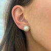 Pearl Diamond Halo Stud Earrings