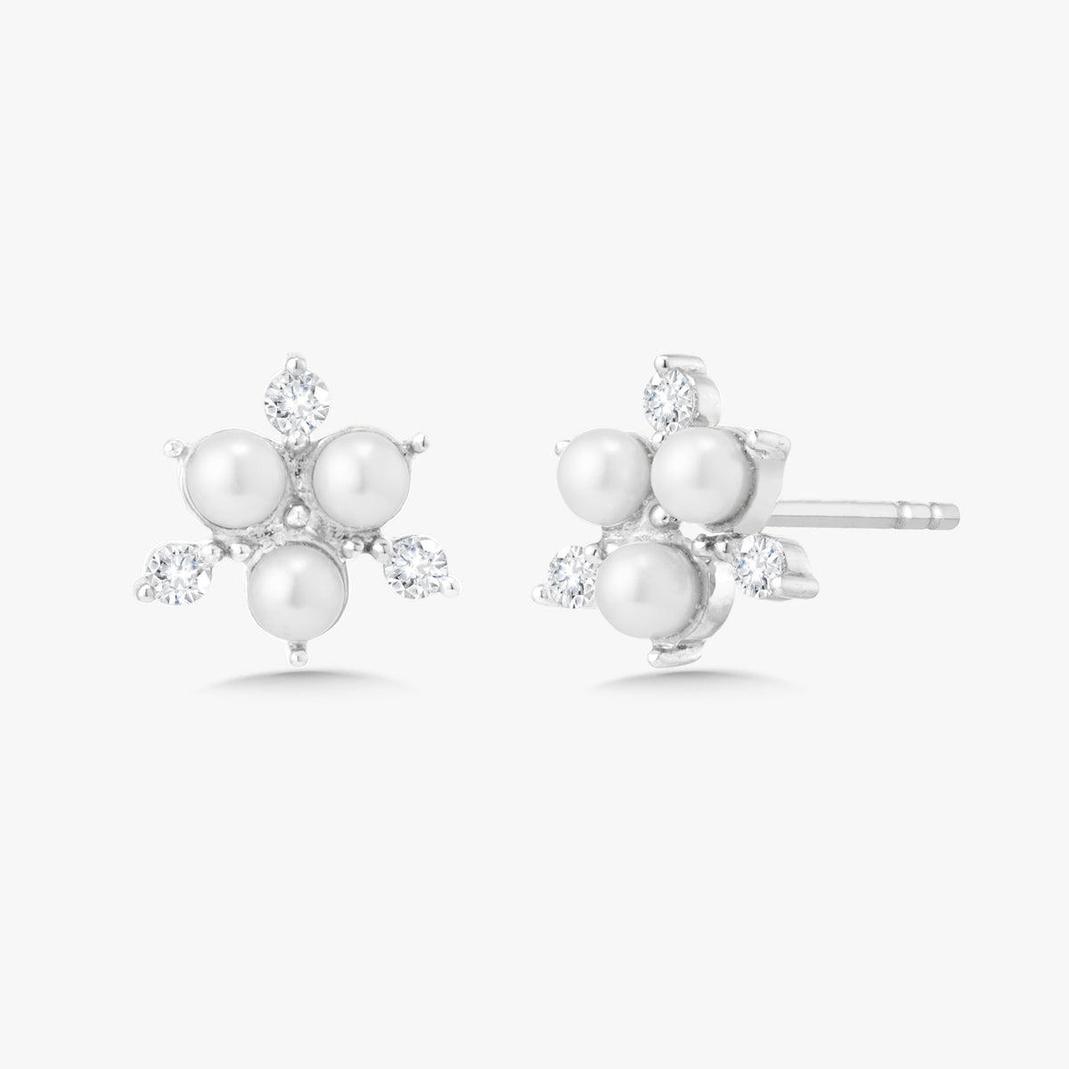 Pearl Cluster Stud Earrings