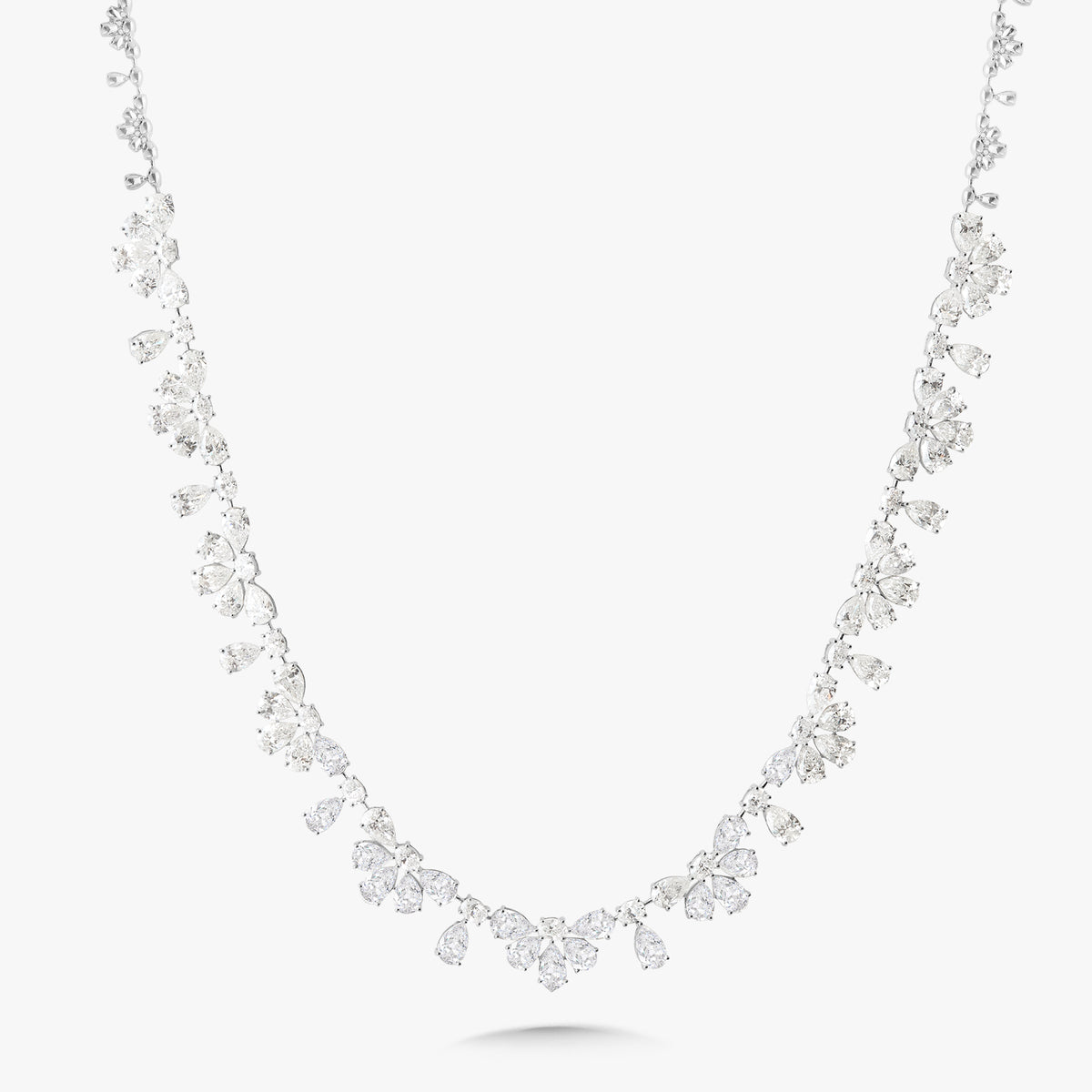 Duchess Pear & Oval Diamond Tennis Necklace 34.94 ctw