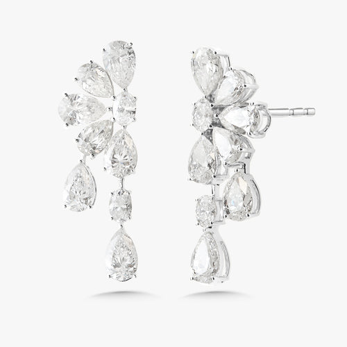 Duchess Pear & Oval Diamond Dangle Earrings 6.82 ctw