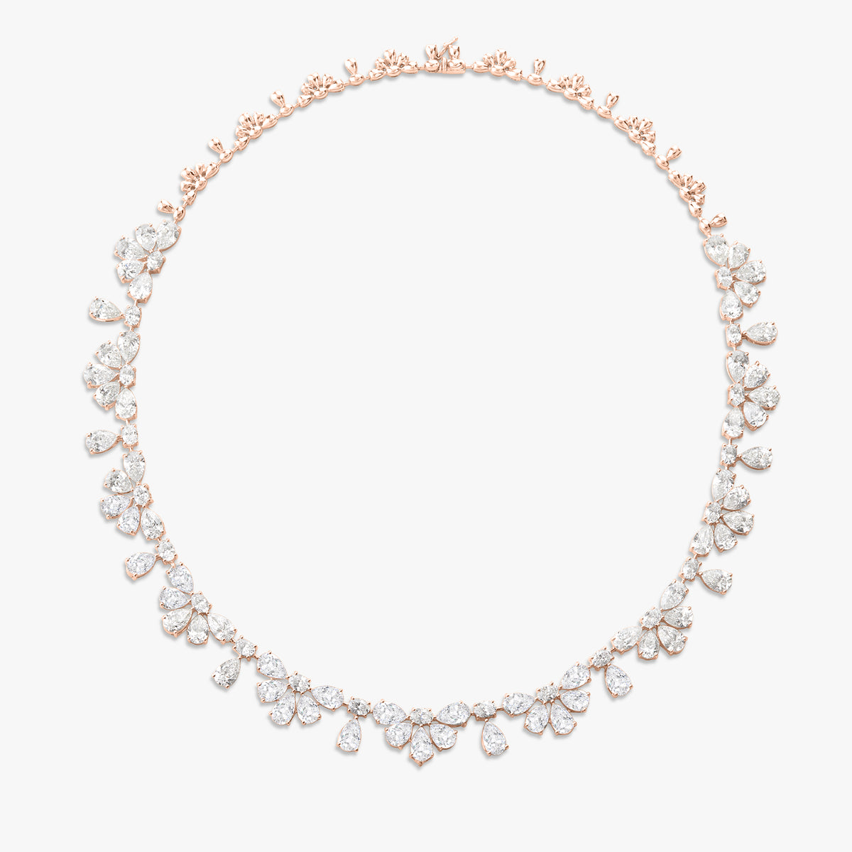 Duchess Pear & Oval Diamond Tennis Necklace 34.94 ctw