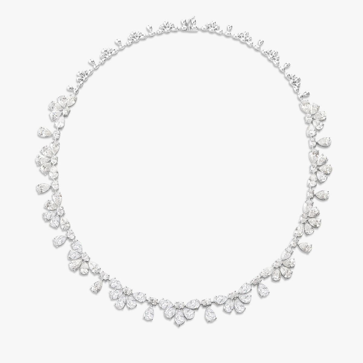 Duchess Pear & Oval Diamond Tennis Necklace 34.94 ctw