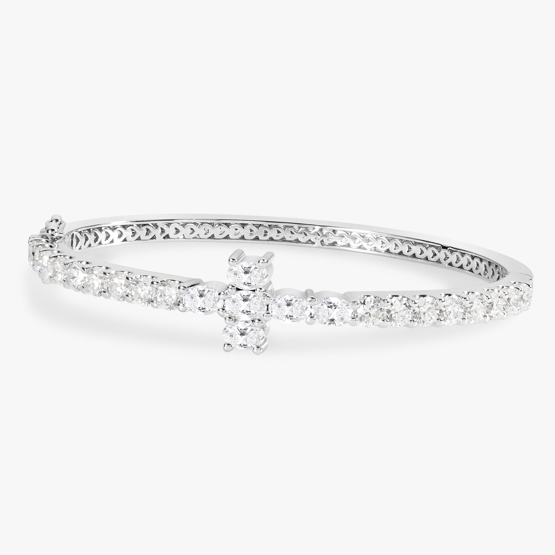 Petite Kirk Oval & Round Diamond Cross Bangle 4.65 ctw – RWFJ