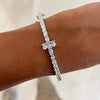 Petite Kirk Oval & Round Diamond Cross Bangle 4.65 ctw