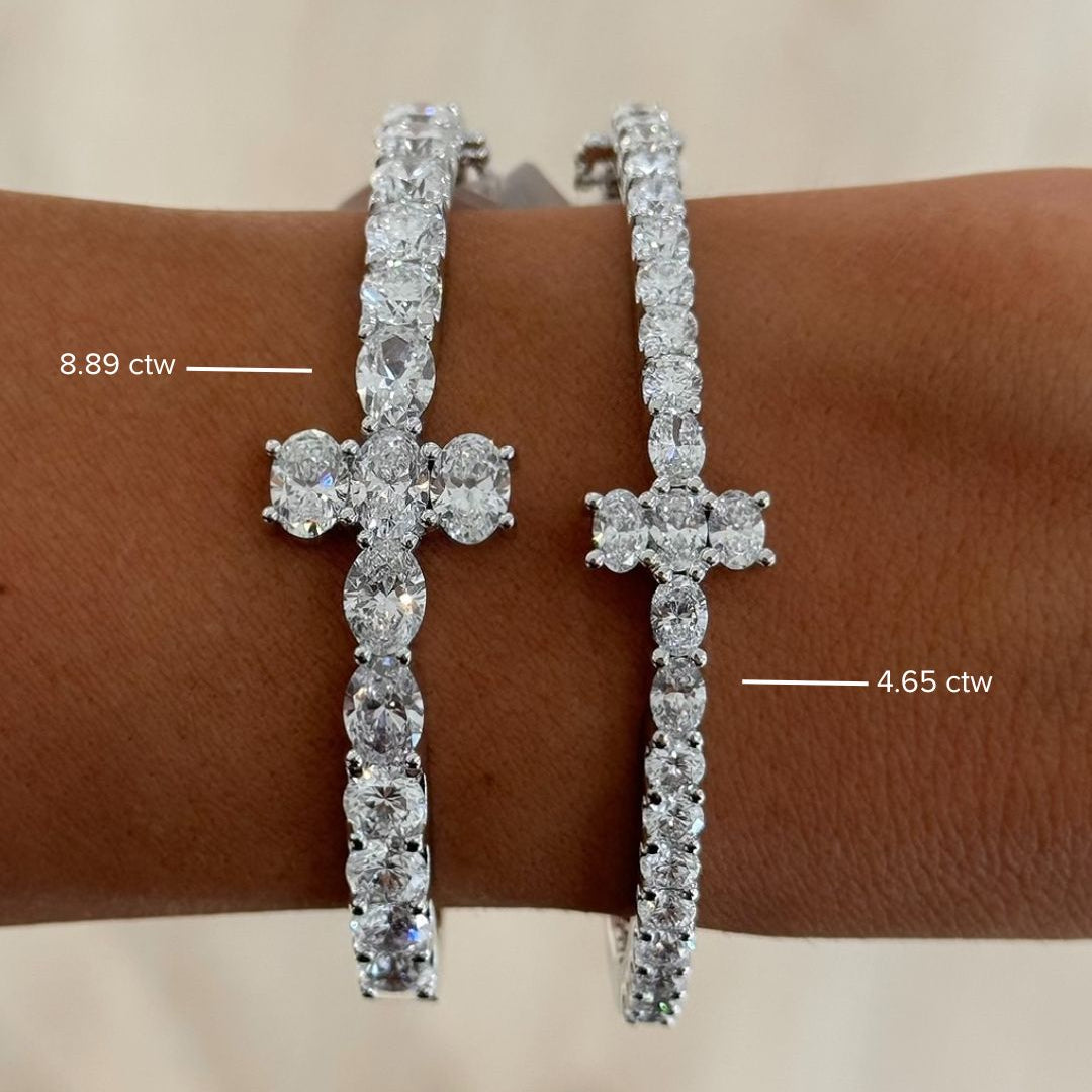 Kirk Oval & Round Diamond Cross Bangle 8.89 ctw – RWFJ