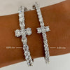 Petite Kirk Oval & Round Diamond Cross Bangle 4.65 ctw, Kirk Oval & Round Diamond Cross Bangle 8.89 ctw