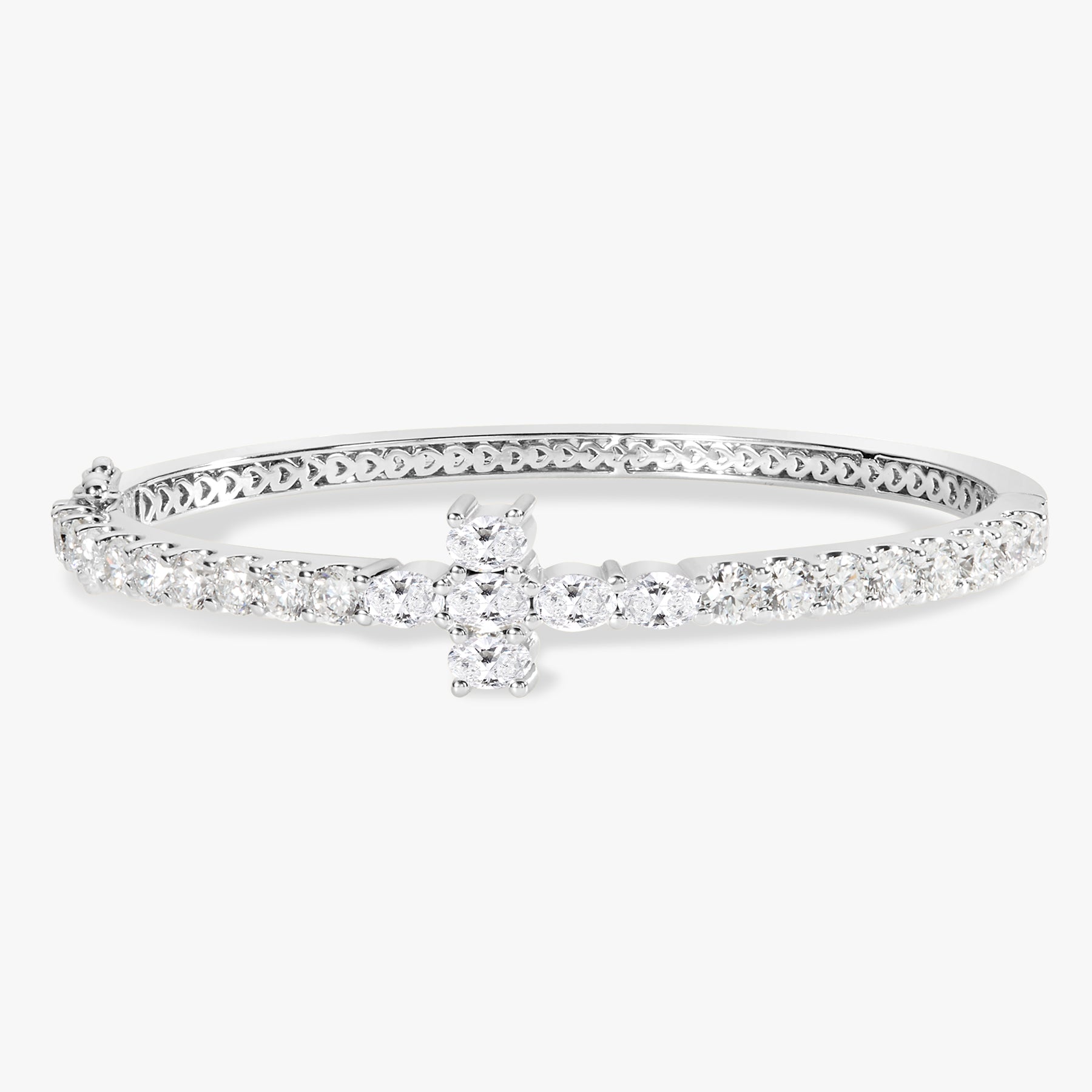Petite Kirk Oval & Round Diamond Cross Bangle 4.65 ctw – RWFJ