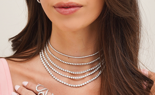 Bronwyn East to West Baguette Diamond Adjustable Choker Bronwyn East to West Baguette Diamond Adjustable Choker