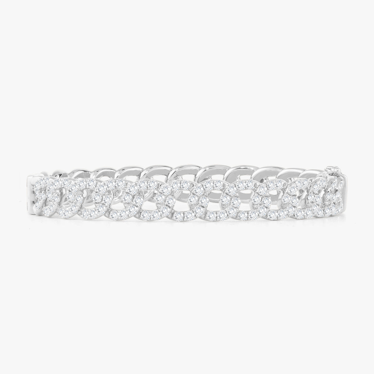 Pilar Pave Chain Link Bangle Bracelet 1.75 ctw