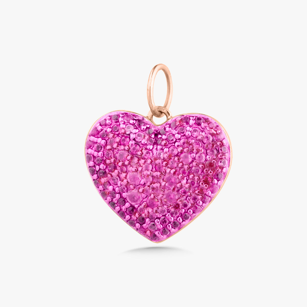 Reversible Pink Sapphire & Diamond Heart Charm