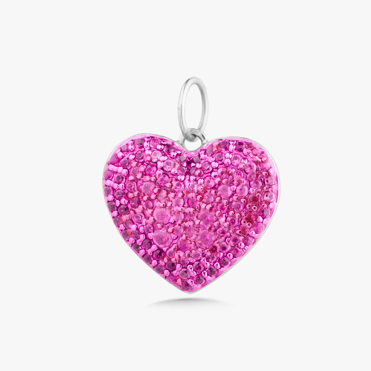 Reversible Pink Sapphire & Diamond Heart Charm