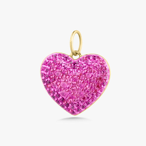 Reversible Pink Sapphire & Diamond Heart Charm