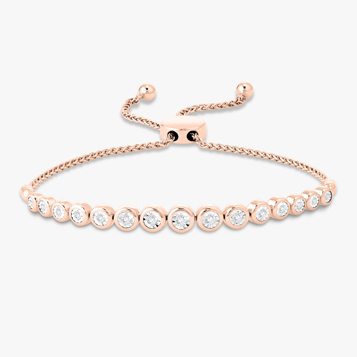 Poppy Bezel Set Diamond Bolo Bracelet 0.25 ctw