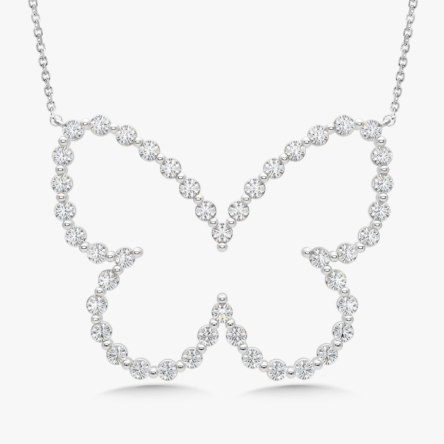 Posie Charlie Cloud® Floating Diamond Butterfly Necklace 1.54 ctw