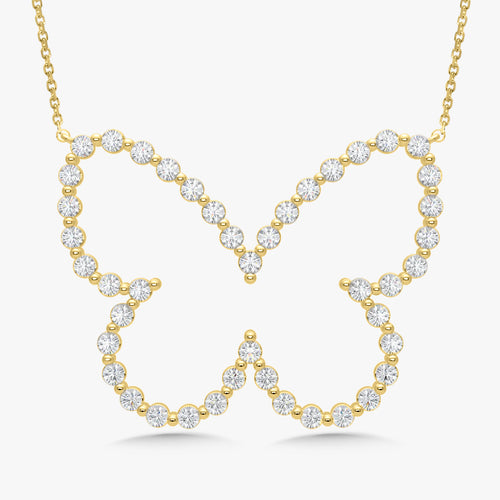 Posie Charlie Cloud® Floating Diamond Butterfly Necklace 1.54 ctw