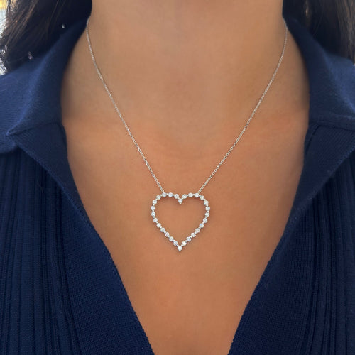 Posie Charlie Cloud® Floating Diamond Heart Necklace 1.00 ctw