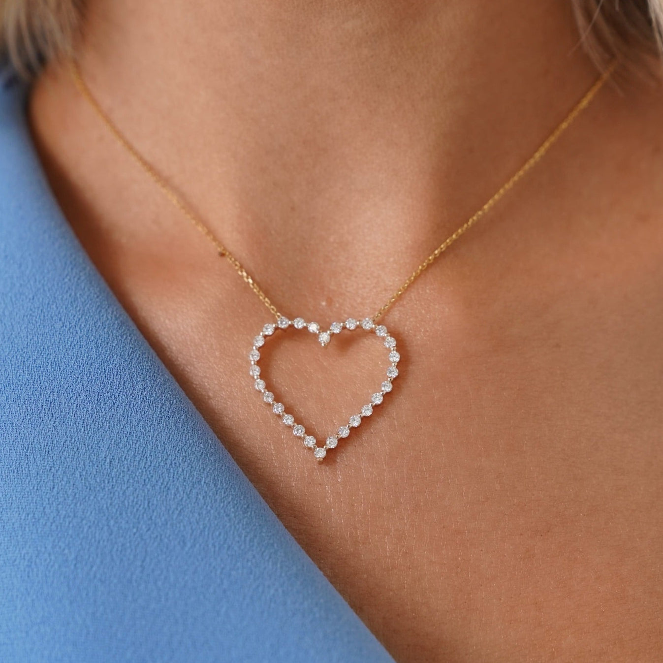 Posie Charlie Cloud® Floating Diamond Heart Necklace 1.00 ctw – RWFJ