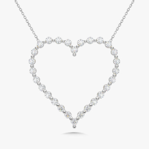 Posie Charlie Cloud® Floating Diamond Heart Necklace 1.00 ctw