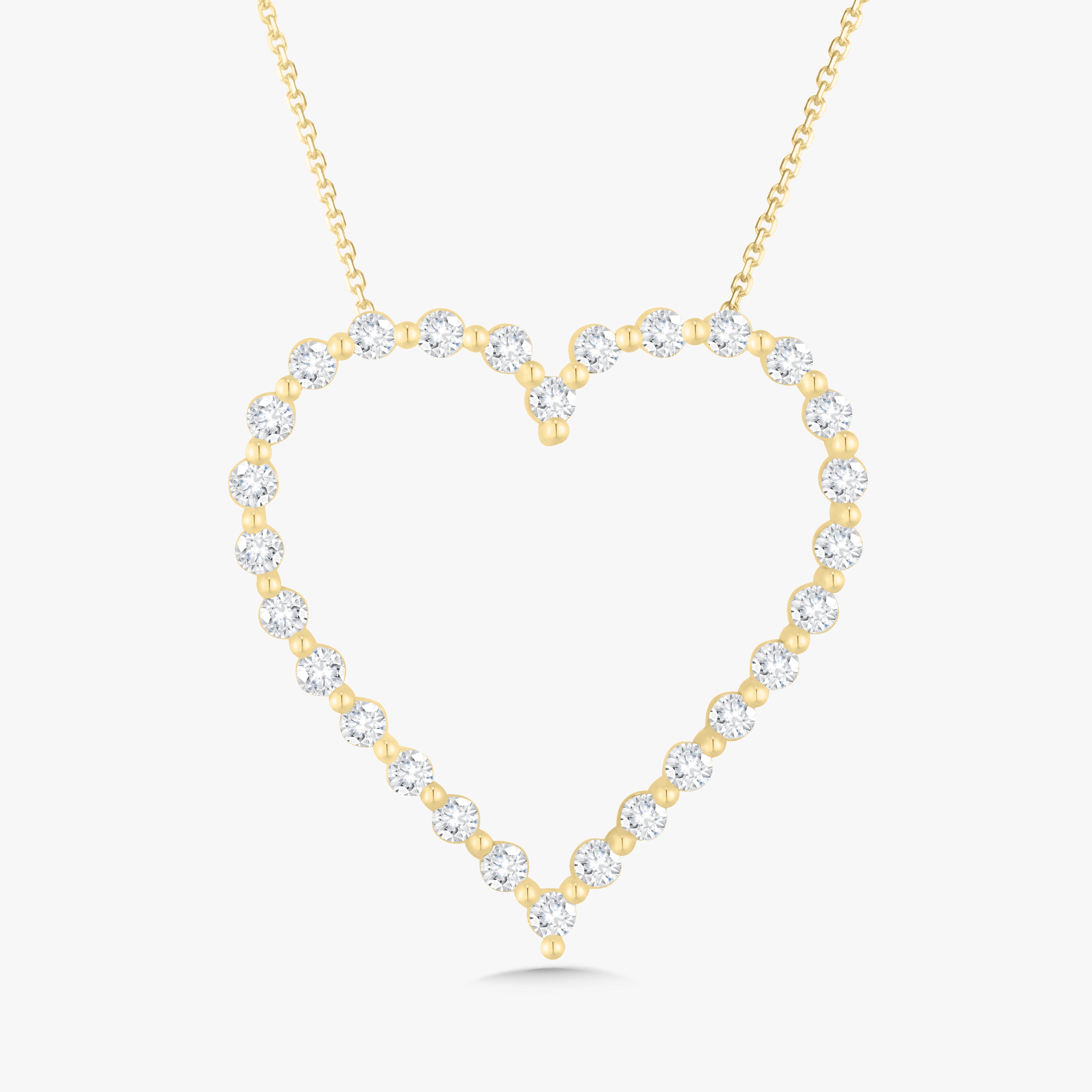 Posie Charlie Cloud Floating Diamond Heart Necklace 1.00 CTW 14K White Gold 16 Inches with Jump Rings at 14 and 15
