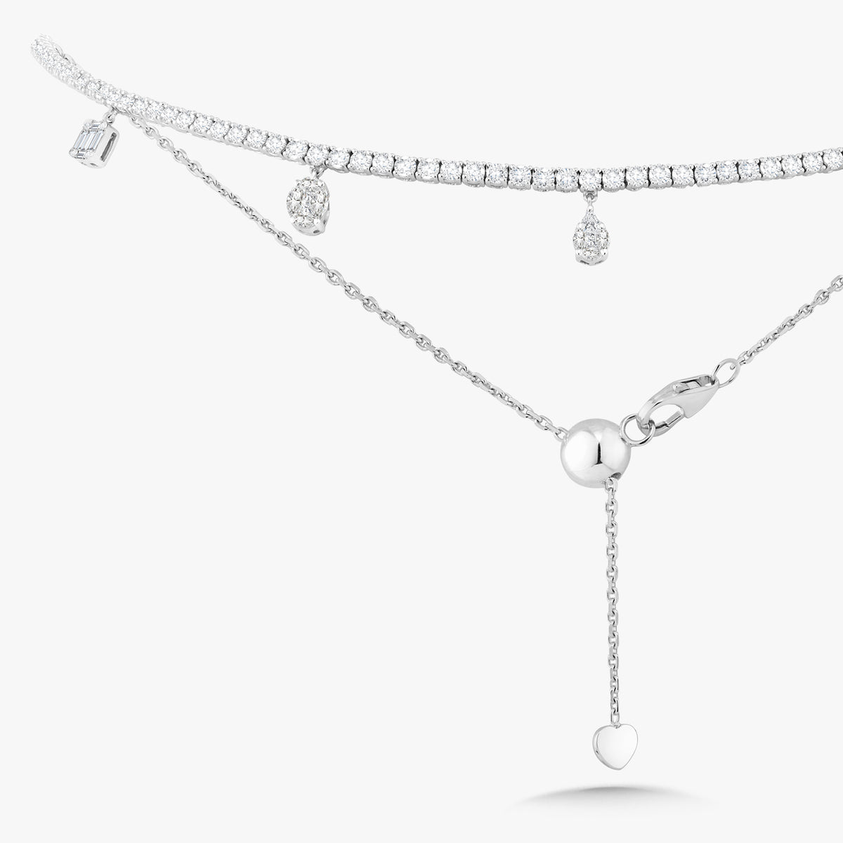 Primrose Dangle Diamond Adjustable Choker Necklace 3.23 ctw