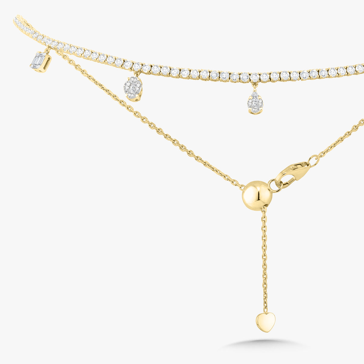 Primrose Dangle Diamond Adjustable Choker Necklace 3.23 ctw