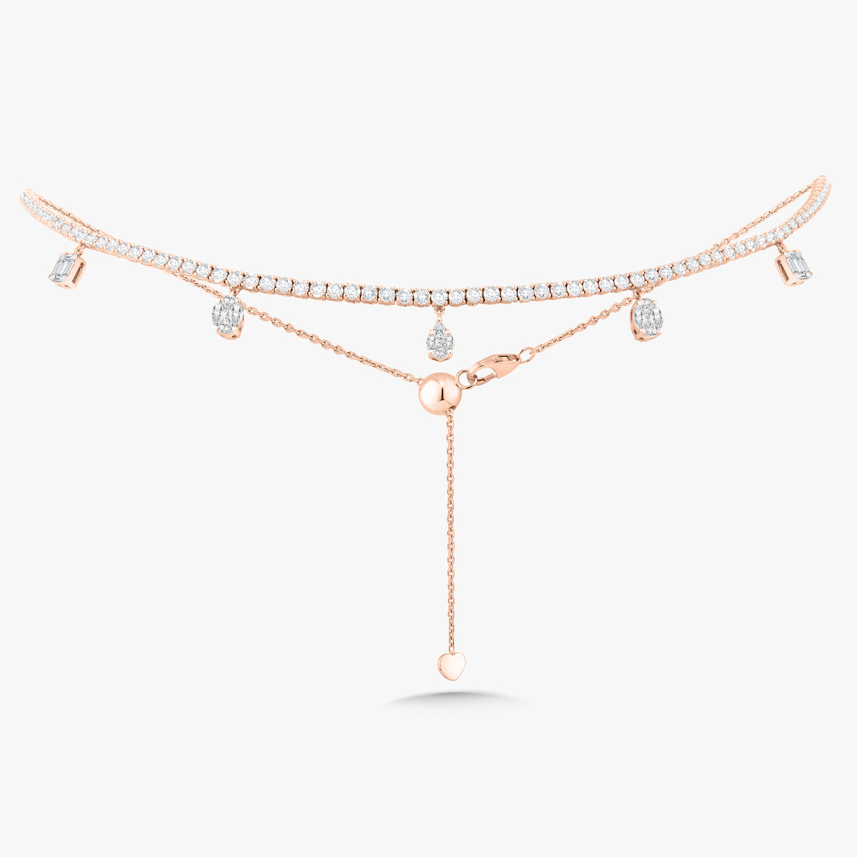Primrose Dangle Diamond Adjustable Choker Necklace 3.23 ctw