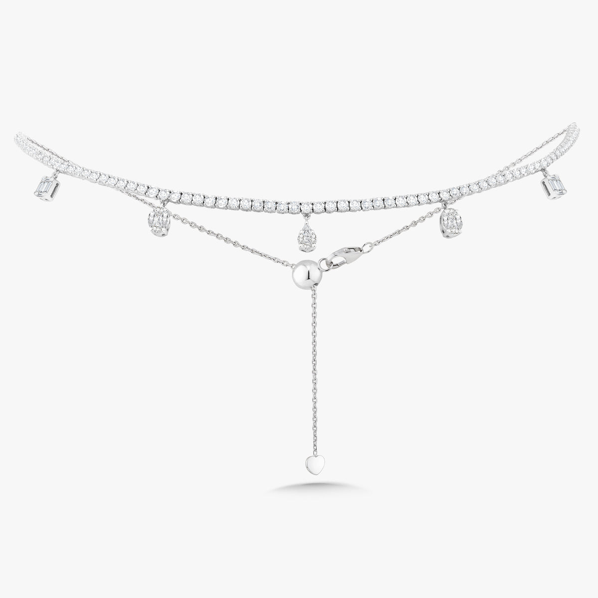 Primrose Dangle Diamond Adjustable Choker Necklace 3.23 ctw