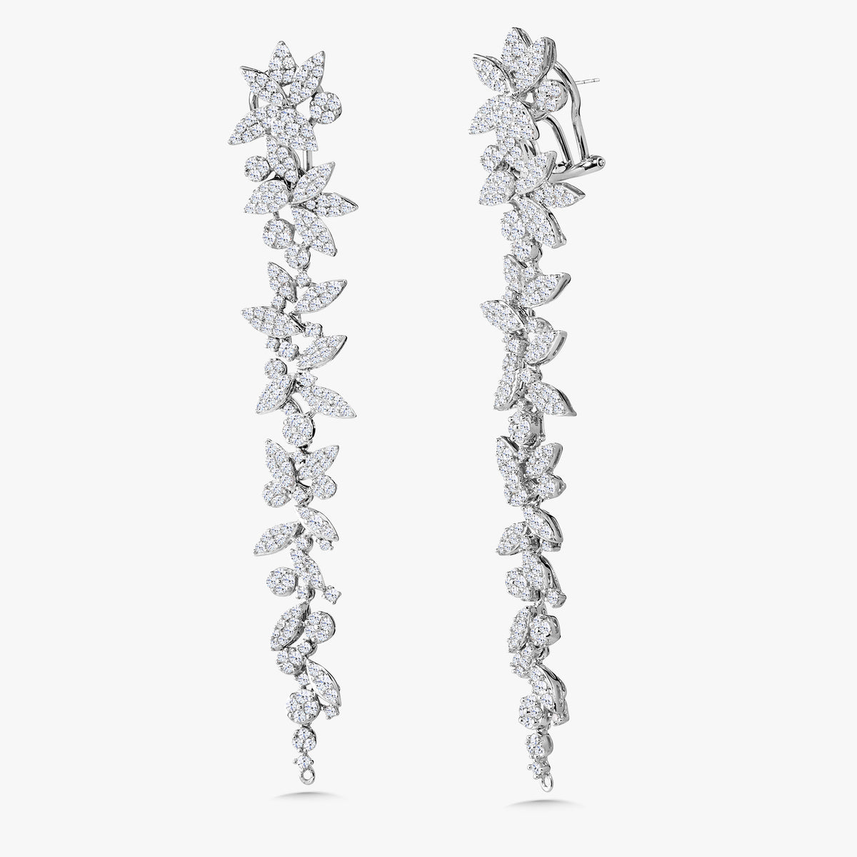 Princess Bride Diamond Two-Way Flower Drop Earrings 4.78 ctw