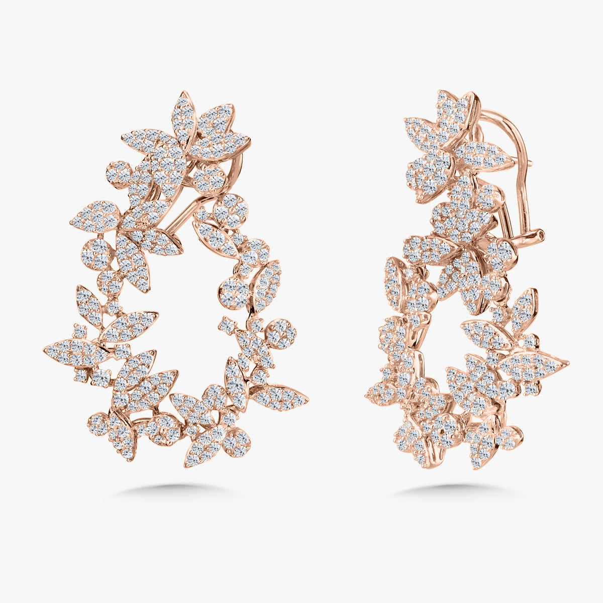 Princess Bride Diamond Two-Way Flower Drop Earrings 4.78 ctw