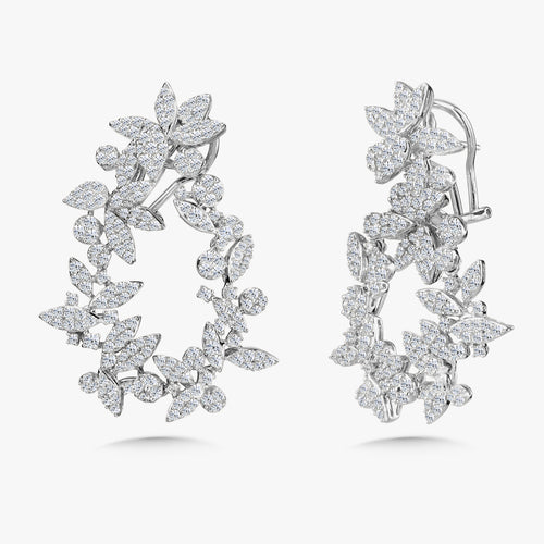Princess Bride Diamond Two-Way Flower Drop Earrings 4.78 ctw