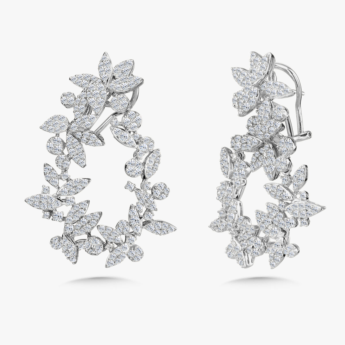 Princess Bride Diamond Two-Way Flower Drop Earrings 4.78 ctw