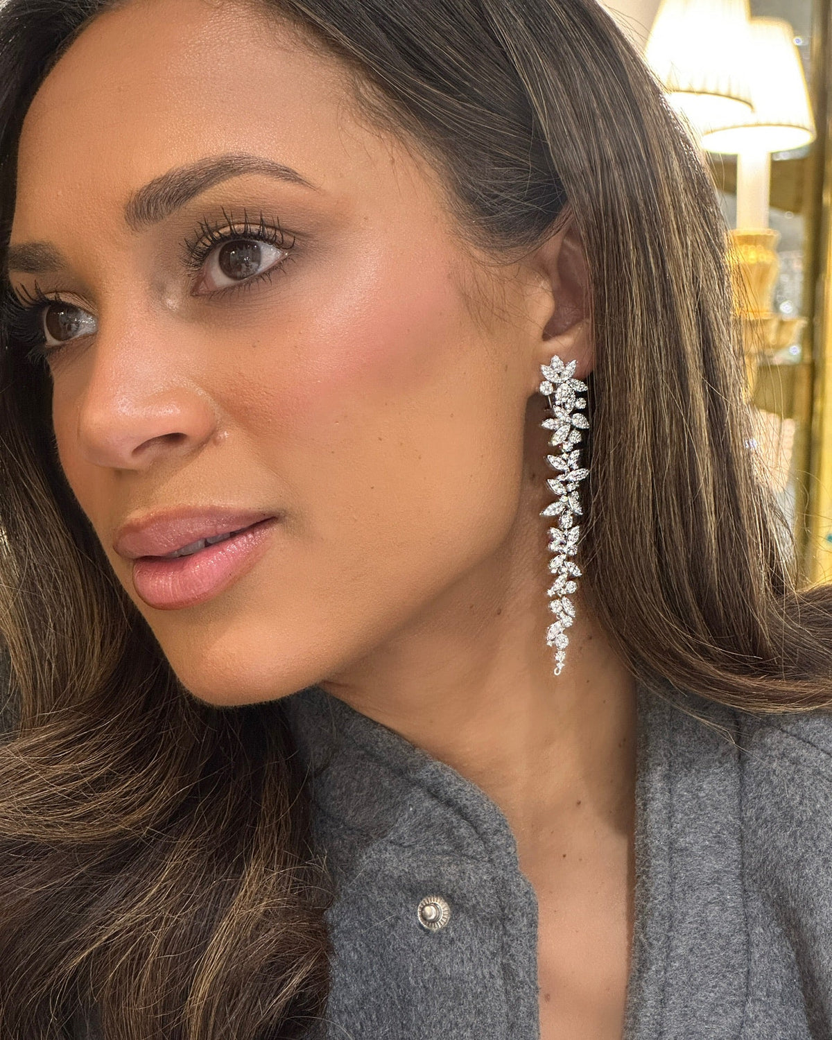 Princess Bride Diamond Two-Way Flower Drop Earrings 4.78 ctw