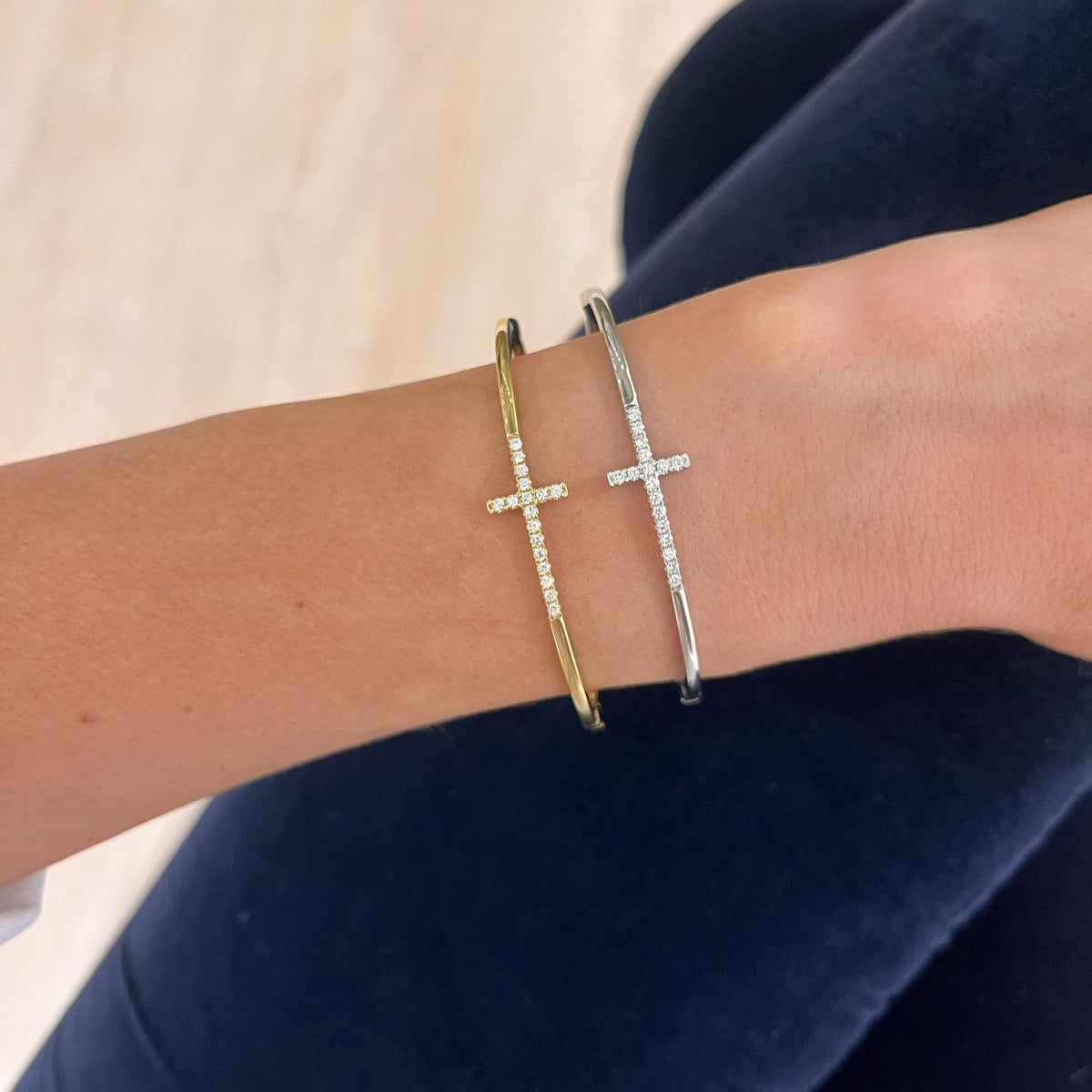 Proverbs Diamond Cross Bangle