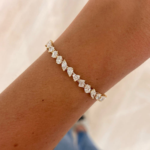 Pruitt Multi Mixed Shape Alternating Diamond Tennis Bracelet 8.50 ctw