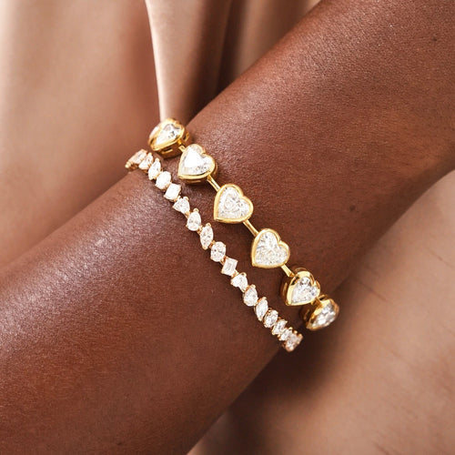 Pruitt Multi Mixed Shape Alternating Diamond Tennis Bracelet 8.50 ctw