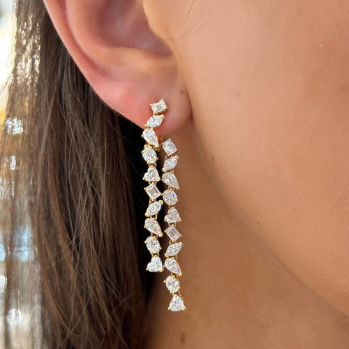 Pruitt Multi Mixed Shape Front & Back Dangle Stud Earrings 8.68 ctw