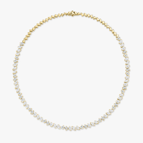 Pruitt Multi Mixed Shape Diamond Tennis Necklace