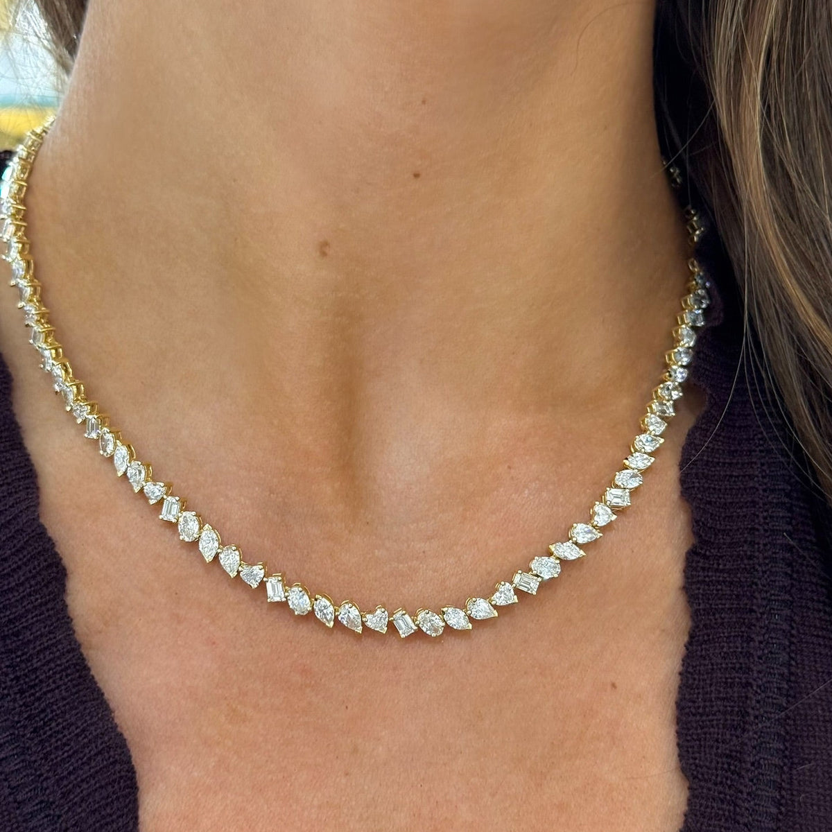 Pruitt Multi Mixed Shape Diamond Tennis Necklace