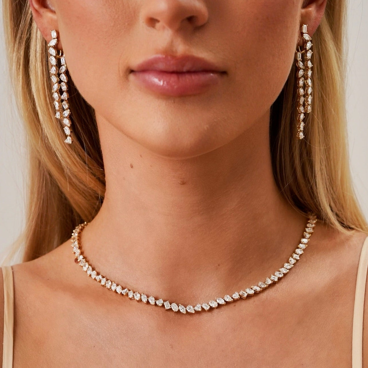 Pruitt Multi Mixed Shape Diamond Tennis Necklace – RWFJ