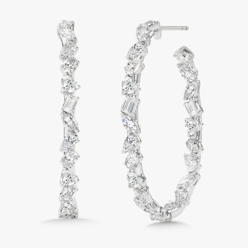 Pruitt Multi Mixed Shape Diamond Hoop Earrings 8.68 ctw