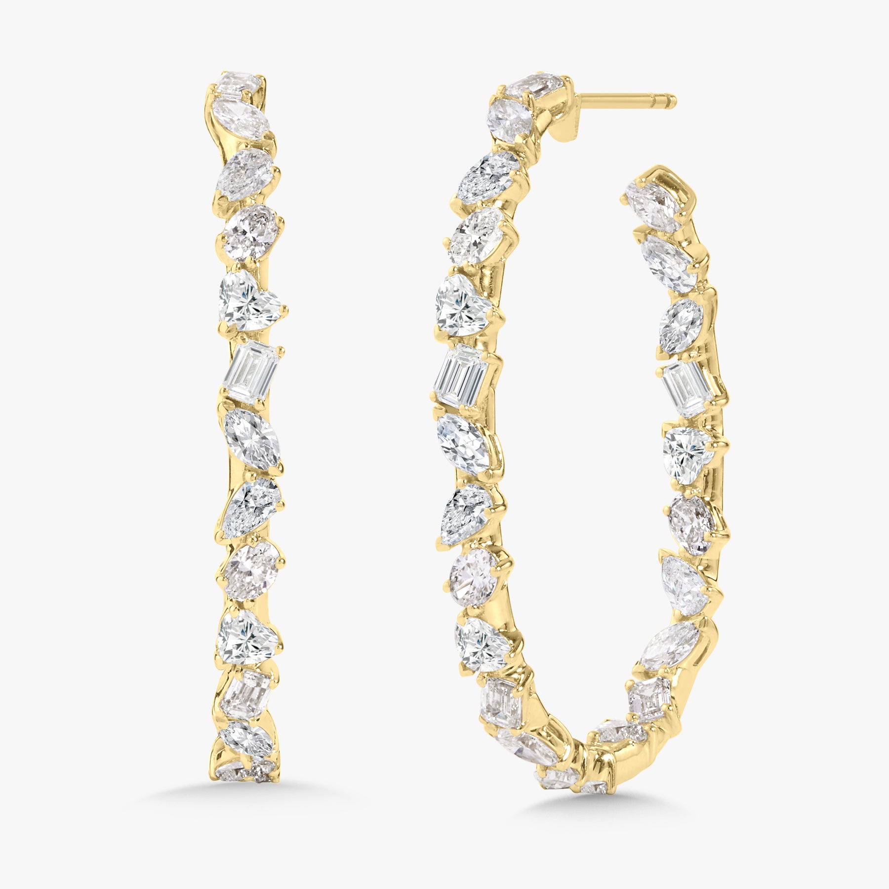 Pruitt Multi Mixed Shape Diamond Hoop Earrings 8.68 ctw – RWFJ