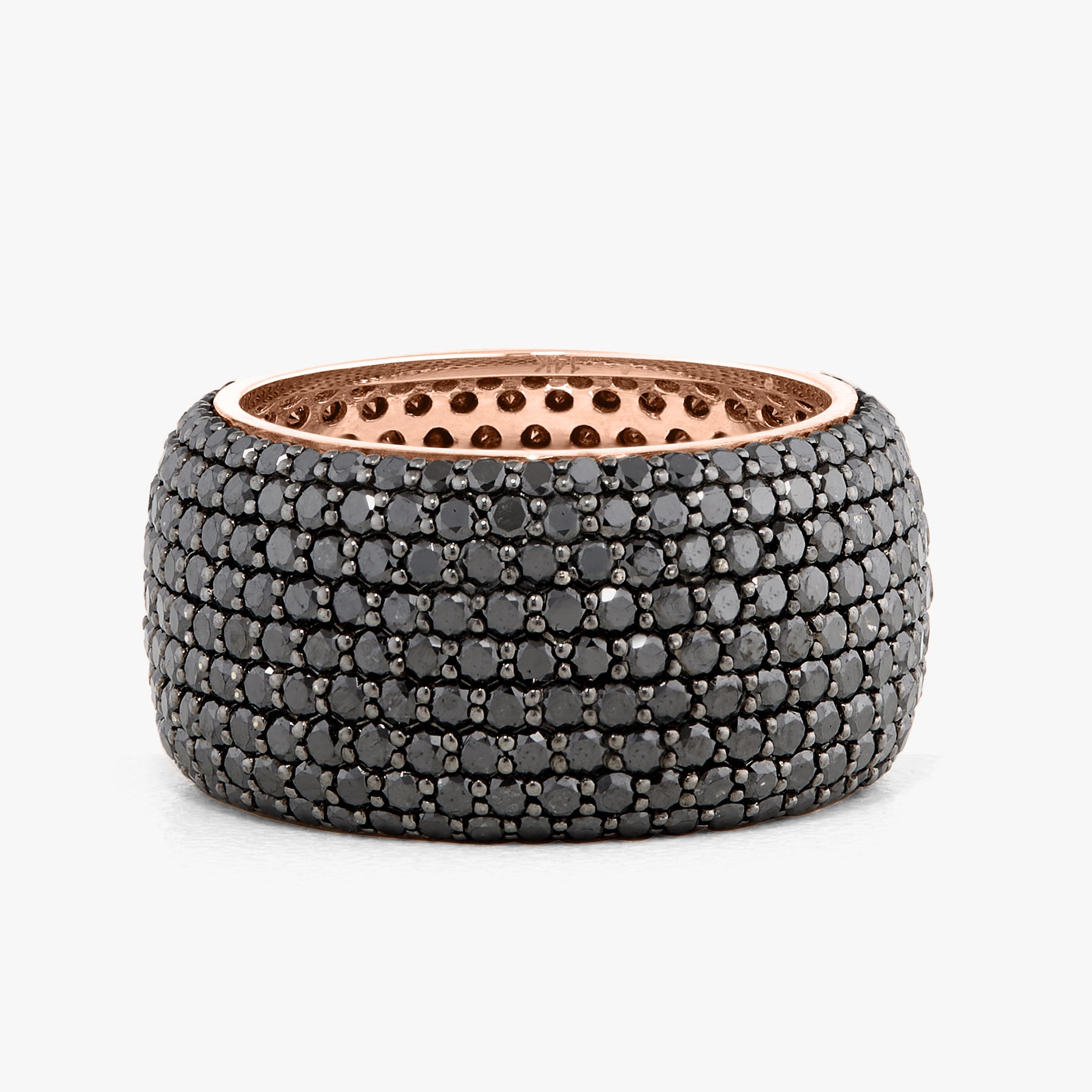 Puff Pave Black Diamond Eternity Band 6 ctw RWFJ